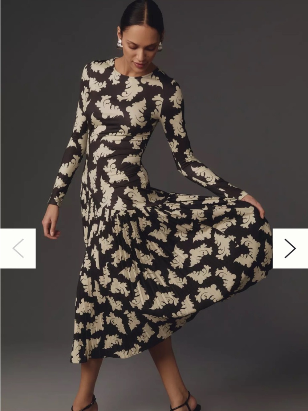 Dhruv Kapoor Long-Sleeve Pleated Midi Dress